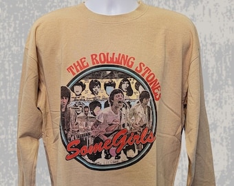 The Rolling Stones Vintage Style Band Sweatshirt, Sand Colourway