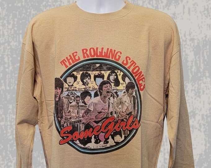 Featured listing image: The Rolling Stones Vintage Style Band Sweatshirt, Sand Colourway