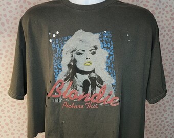 Blondie Picture This! Distressed Oversize Vintage Style Band Crop Top, Men's Size S/M High Quality by Goodie Two Sleeves