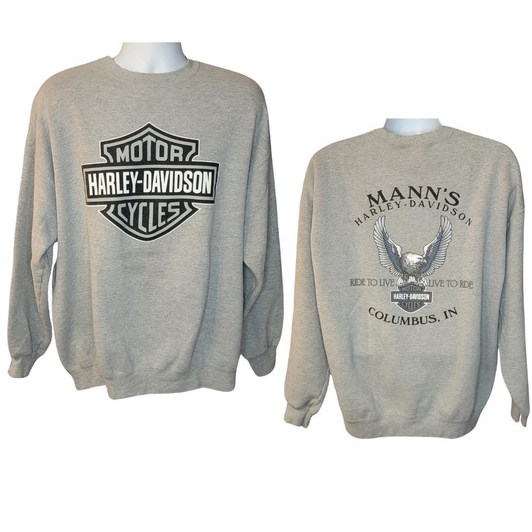 Harley Davidson Motorcycle Vintage Sweatshirt, Mann's Harley Davidson ...
