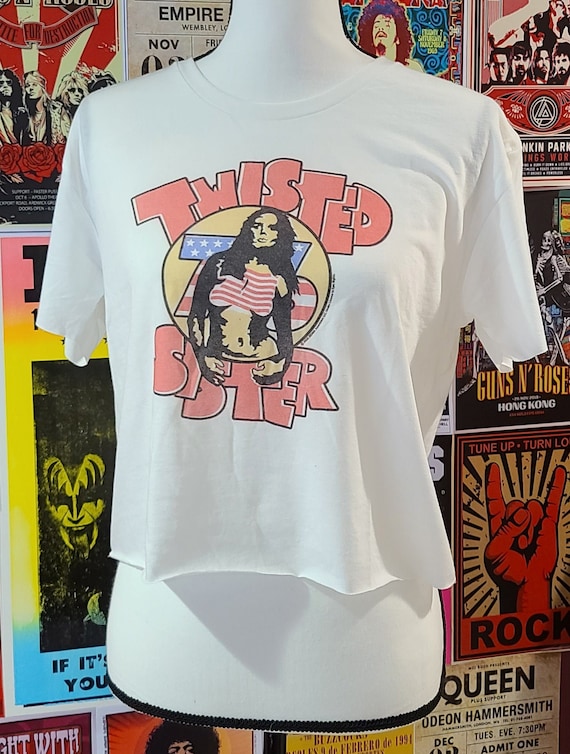 vintage band crop tops