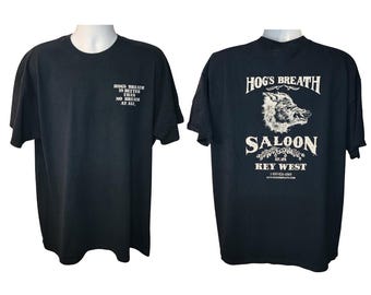 Hog's Breath Saloon Key West, Florida Vintage T Shirt, Heavy Cotton Men's Size 2X, Biker Bar Tee