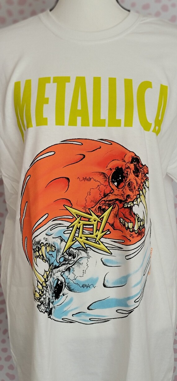 Metallica Fire and Ice White Vintage Style Concer… - image 2