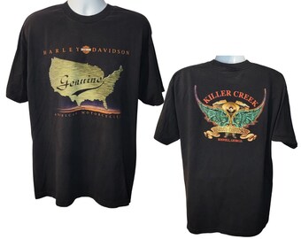 Vintage Harley Davidson Motorcycles Killer Creek, Roswell, Georgia T-Shirt, Genuine American Motorcycles, Men's Size XL