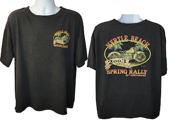 2003 Myrtle Beach Spring Rally Vintage T-Shirt, Harley Davidson Bike Week, Back Print, Men's Size XL