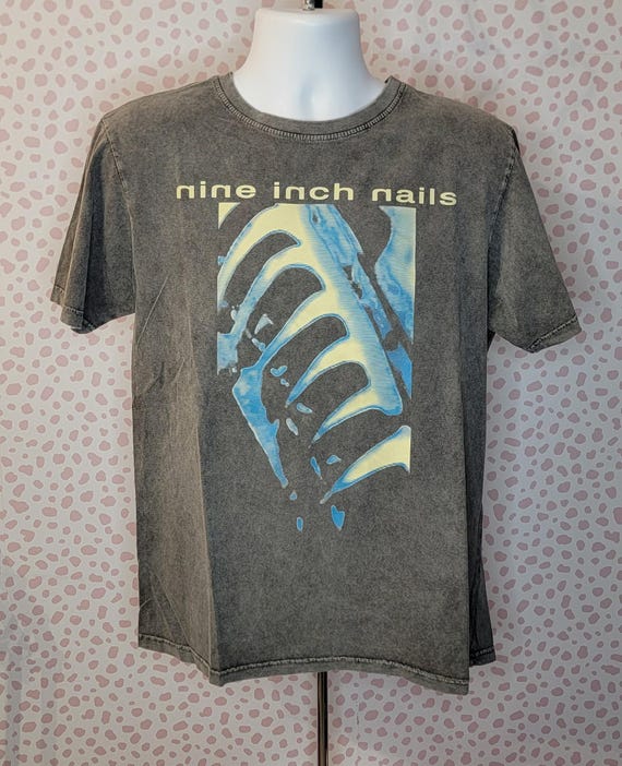 Nine Inch Nails Stone Wash Vintage Style Band Tee, Now I'm Nothing, Men's Size, by Rock Off