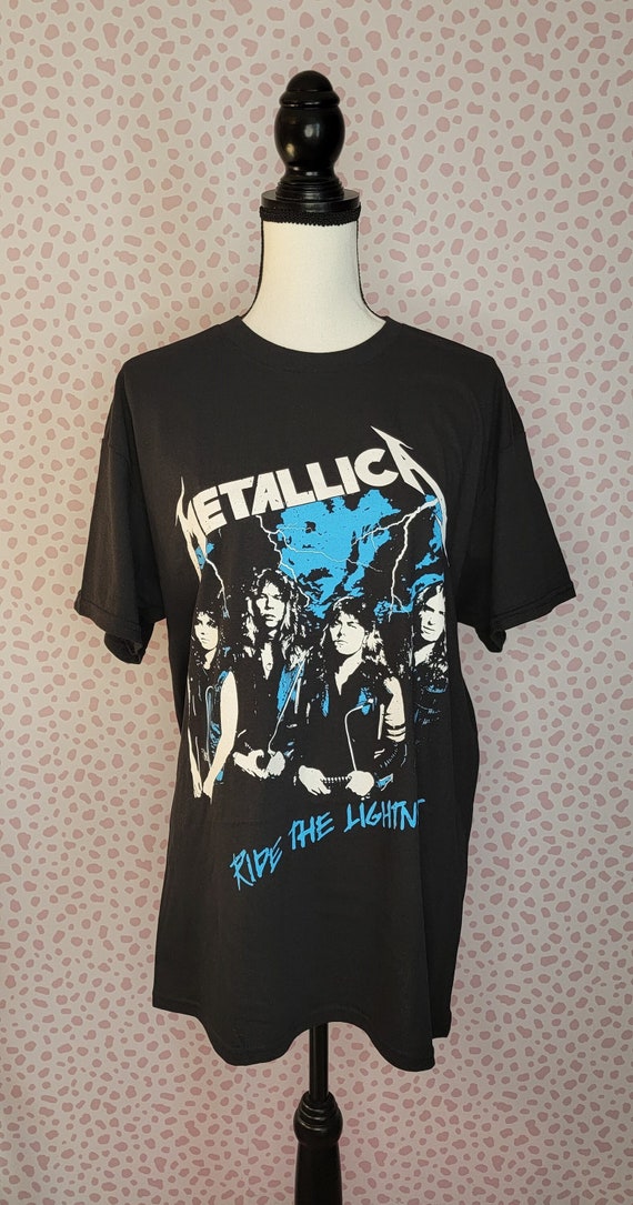 Metallica Ride the Lightning Vintage Style Band Tee, Gildan Heavy