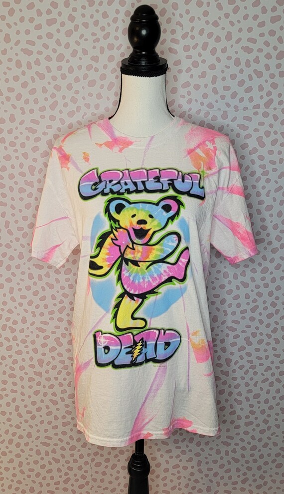 Grateful Dead Airbrush Carnival Bear, Tie Dye Ban… - image 1