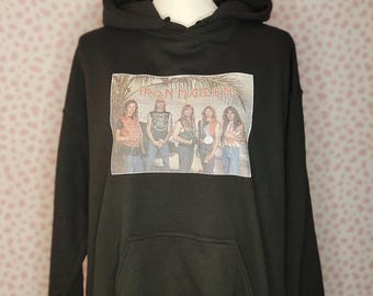 Iron Maiden Vintage Graphic Band Hoodie, Men's Size Medium, Gildan Heavy Blend