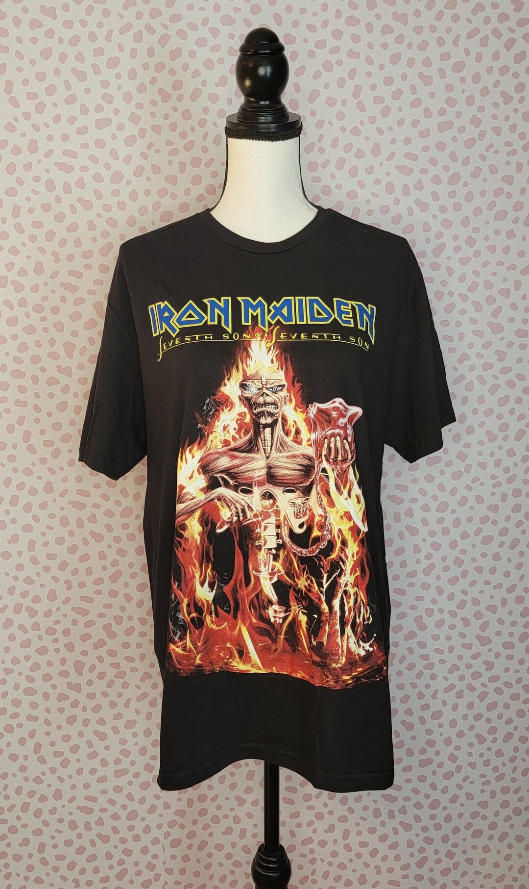 Iron Maiden Beanie Berretto In Cotone Jersey - Logo Ufficiale Seventh Son - Taglia Unica, Colore Nero