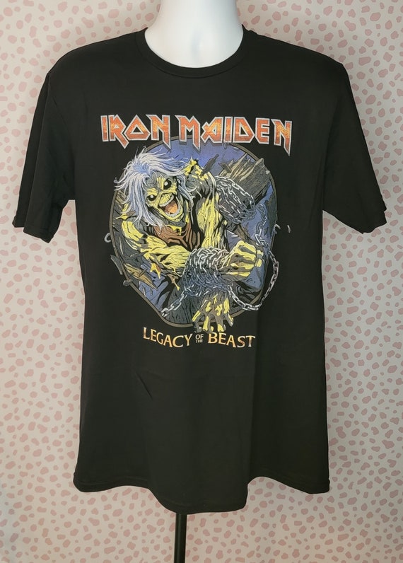 Iron Maiden Vintage Style Band Tee, Eddie Chained Legacy, Men's