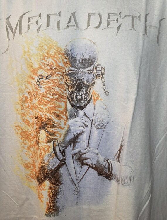 Megadeth Flame Vic White Concert Tee, Men's Size Ash & Glass - Etsy