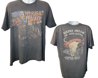 The Great American Hawg, Bikers Dream of Atlanta, Distressed, Back Print, Men's Size XL