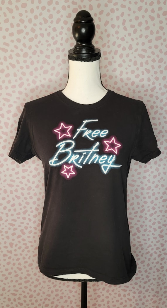 Free Britney Neon Sign Fitted Tee, Britney Spears,