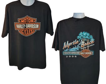Vintage Harley Davidson T-Shirt, Myrtle Beach Harley Davidson of South Carolina, Back Print, Men's Size 2X
