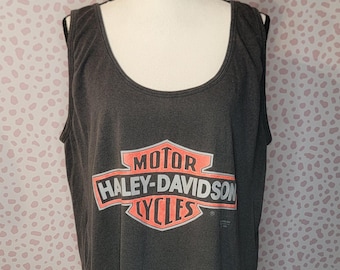 3D Emblem 1990 Harley Davidson Tank Top, Huffman's HD Lakeland, Fla, 3D Emblem Ft. Worth, TX Men's Size XL