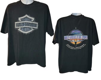 Harley Davidson Vintage Tee, HD of Cool Springs, Franklin Tennessee, Back Print, Men's Size 2X