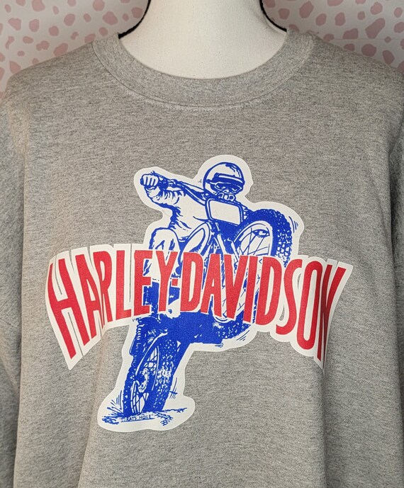 Vintage Harley Davidson Motorcycle Graphic Sweatshirt - Gem