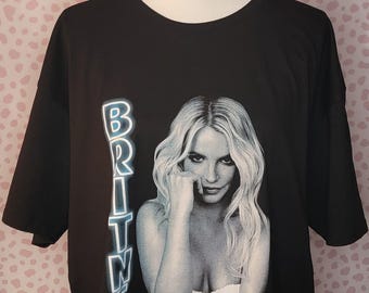 Britney Spears Neon Light Band Crop Top Tee, Men's Size 2X by Rock Off