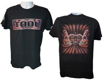 Tool Three Red Faces Concert T-Shirt with Back Print and Print on Sleeve, Los Angeles California, Men's Size by Rock Off
