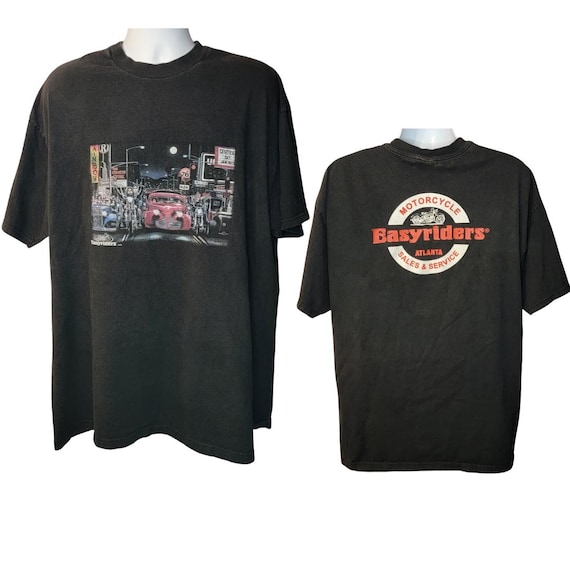 Easy Riders Vintage Tee, Atlanta, Motorcycle Sales & Service, Men's Size 2X