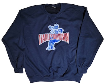 Vintage Harley Davidson Motorcycle Graphic Sweatshirt