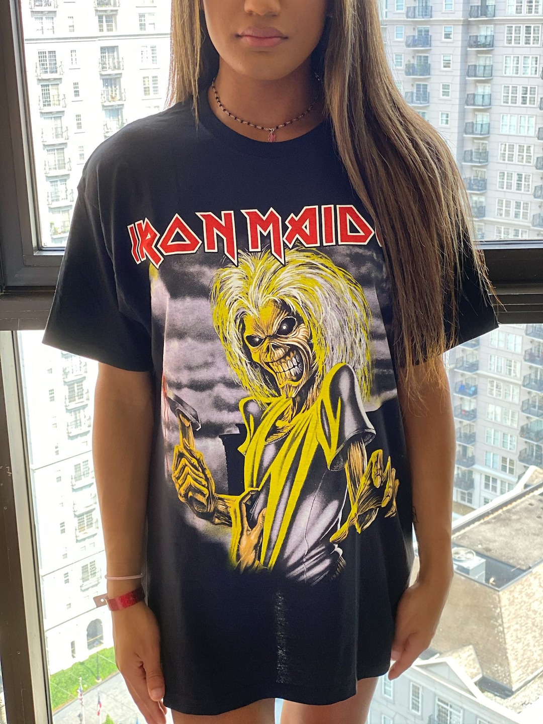 Iron Maiden Killers, Vintage Style Black Concert Tee, Men's Iron Maiden Killers, Vintage Style Black Concert Tee, Men's