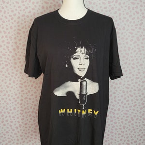 Whitney Houston Black & White Photo Vintage Style Band Tee, Oversize Fit