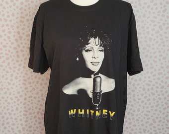 Whitney Houston Black & White Photo Vintage Style Band Tee, Oversize Fit