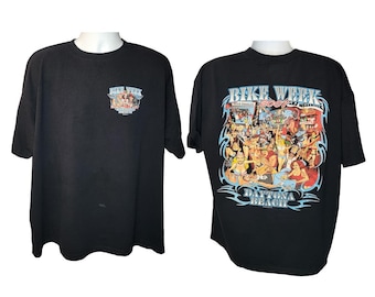 Vintage Bike Week T-Shirt, Daytona Beach, Harley Davidson Biker Bar Tee, Men's Size XL