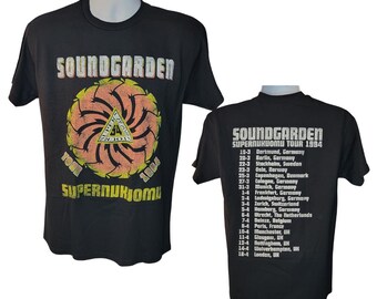 Soundgarden Superunknown Tour 1994 Vintage Style Band Tee, Print on Back,  Men's Size Tee, High Quality Concert Tee by MerchTraffic