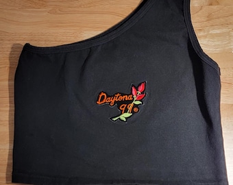 Daytona 1999 One Shoulder Top, Crop Fitted Tank Top, Women's Size Large