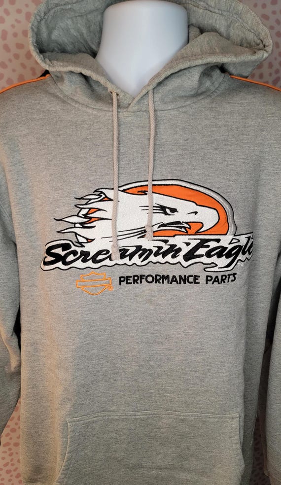 Harley Davidson Screamin Eagle Performance Parts Hoodie Embroidered on Chest Hood Men s Size XL
