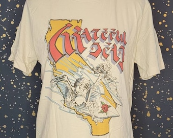 Grateful Dead California Surfing Skeleton's Vintage Style Band Tee, Antique White, Men's Size