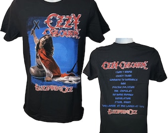 Ozzy Osbourne Blizzard of Ozz Vintage Style Band Tee, Back Print, Gildan Softstyle Concert Tee, Men's Size Small, High Quality by Rock Off