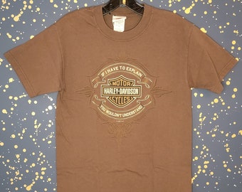 Harley Davidson T-Shirt, Uke's Harley Davidson, Kenosha, WI, Back Print, Oldest Wisconsin Dealer, Men's Size Small