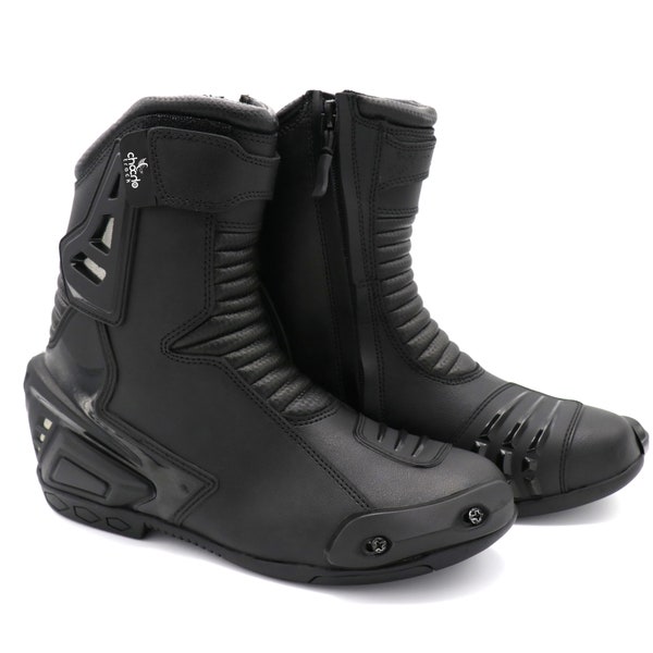 ChoCho Track Real Leather High Tech Mens Short Motorbike Motorcycle Racing Sports Shoes Boots