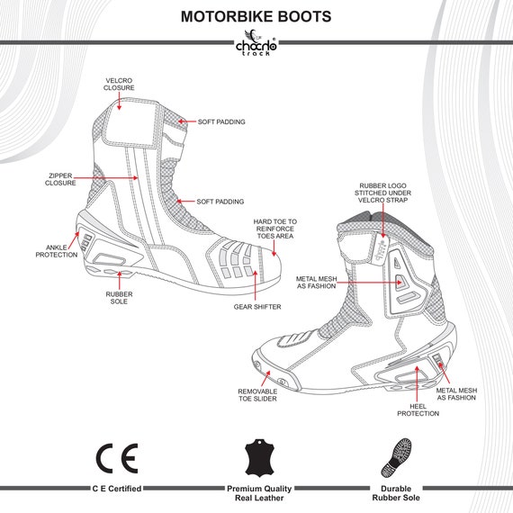 Mens short top motorcycle boots