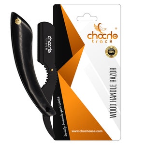ChoCho Track Straight Edge Razor Professional Barber Bull Horn Handle with 100 Free Blades