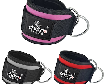 FIT-HUB Cinghie Caviglia Palestra Con Doppio Anello A D - Attacco Multi Gamba Puleggia