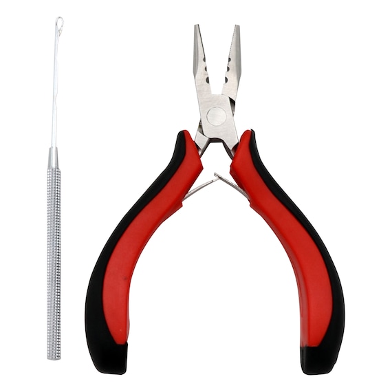 Hair Extension Tool Kit for Opener and Removal Three-Hole Hair Plier Microlink Crochet Hook Needle for Professional Hair Styling, Size: One Size