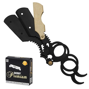 Ring Razor Stylish Straight Single Blade Barber Shaving Men&#39;s Cut Throat Knife Salon and Home Usage