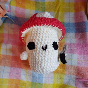 Jumbo Crochet Danger Mushroom Plushie