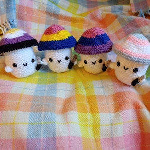 Crochet Pride Danger Mushroom Plushie