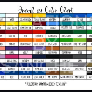 Oracal 651 Color Chart Digital Download