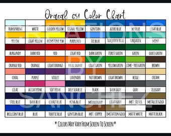oracal 651 color chart 63 colors