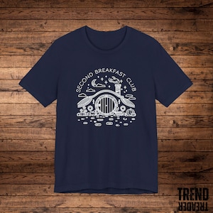 Second Breakfast Club T-Shirt, Hobbit Inspired Shirt, Shire Door Tee, Middle-Earth Fan Apparel, Unisex Fit, Lord of the Rings Nerd Shirt image 8