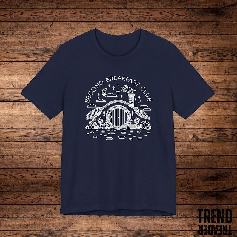 Second Breakfast Club T-Shirt, Hobbit Inspired Shirt, Shire Door Tee, Middle-Earth Fan Apparel, Unisex Fit, Lord of the Rings Nerd Shirt image 8