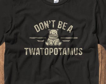 Camiseta engraçada de hipopótamo: trocadilho sarcástico com Twatopotamus, humor ofensivo