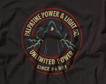 Funny Star Wars Shirt Unlimited Power Tee | Emperor Palpatine Vintage Parody T-Shirt | Sith Lord Gift for Star Wars Fans